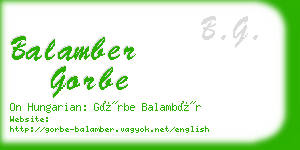 balamber gorbe business card